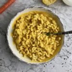 Vegan mac and cheese in a large bowl.