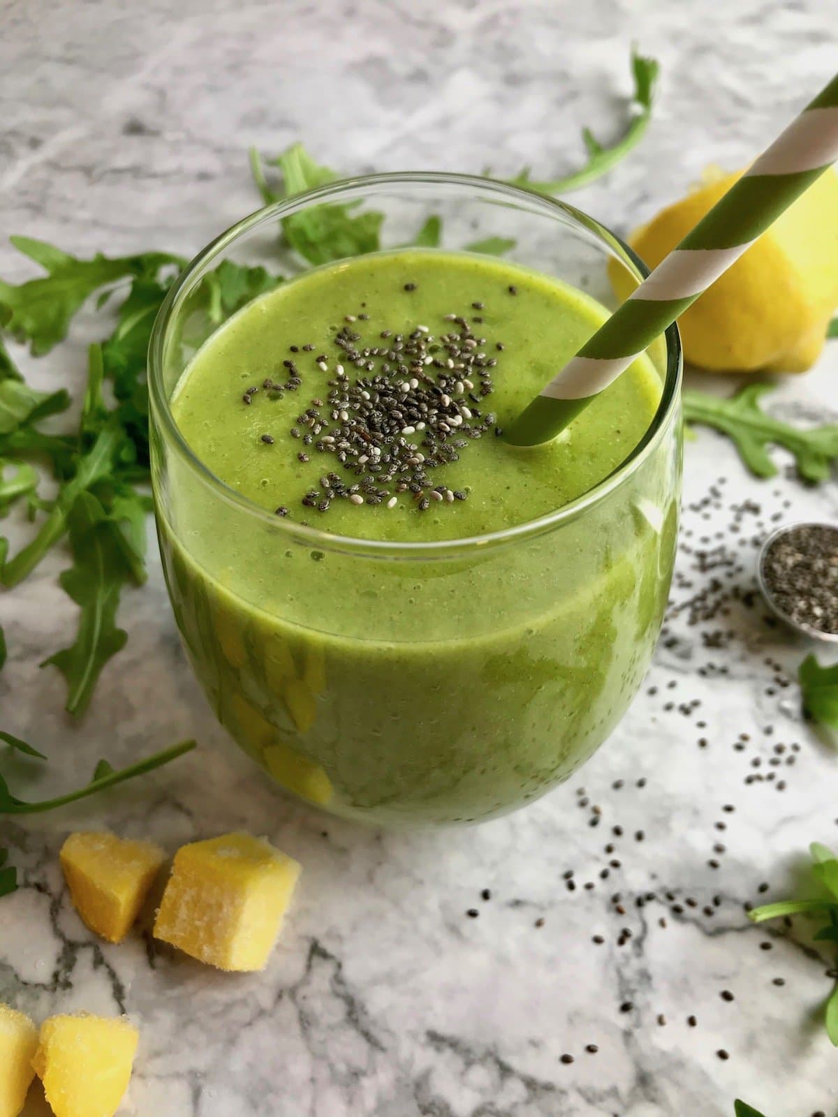Arugula Smoothie with Pineapple and Mango Bree's Vegan Life