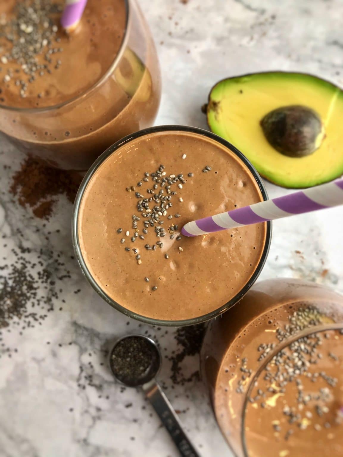 Avocado Peanut Butter Chocolate Smoothie Bree's Vegan Life