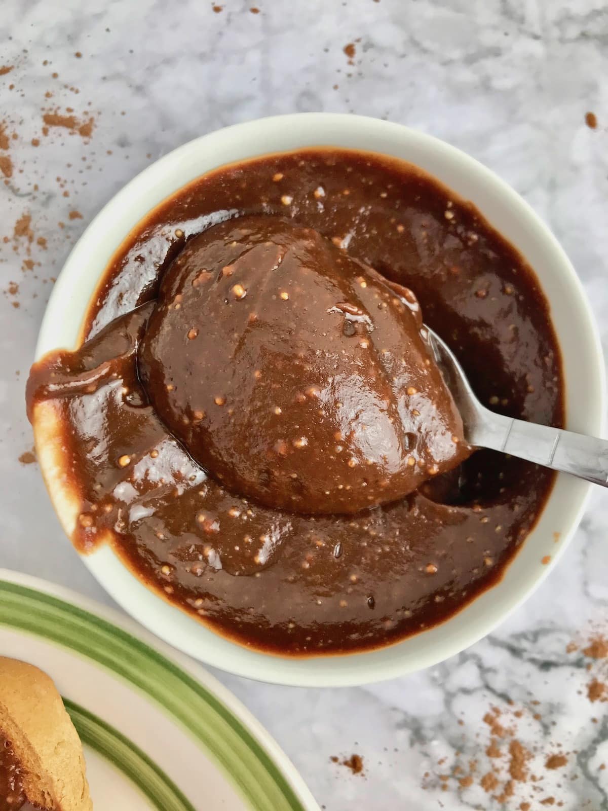 Spoonful of chocolate peanut butter.