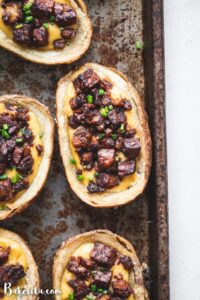 Loaded vegan potato skins.