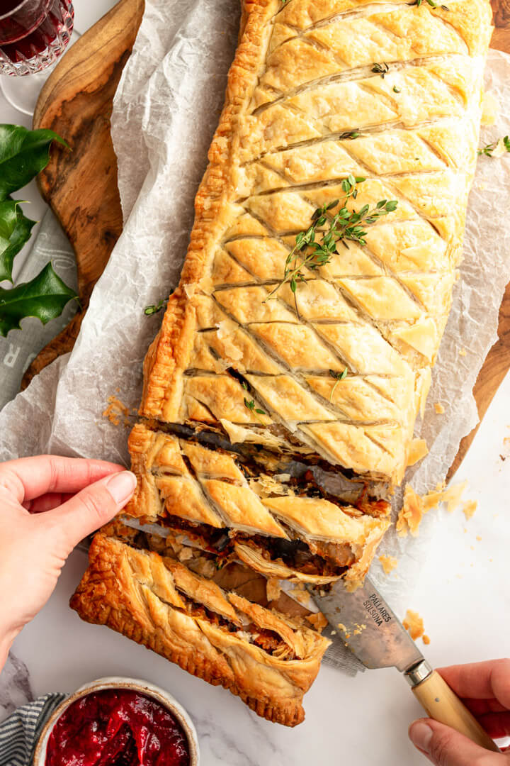 A vegan mushroom wellington.