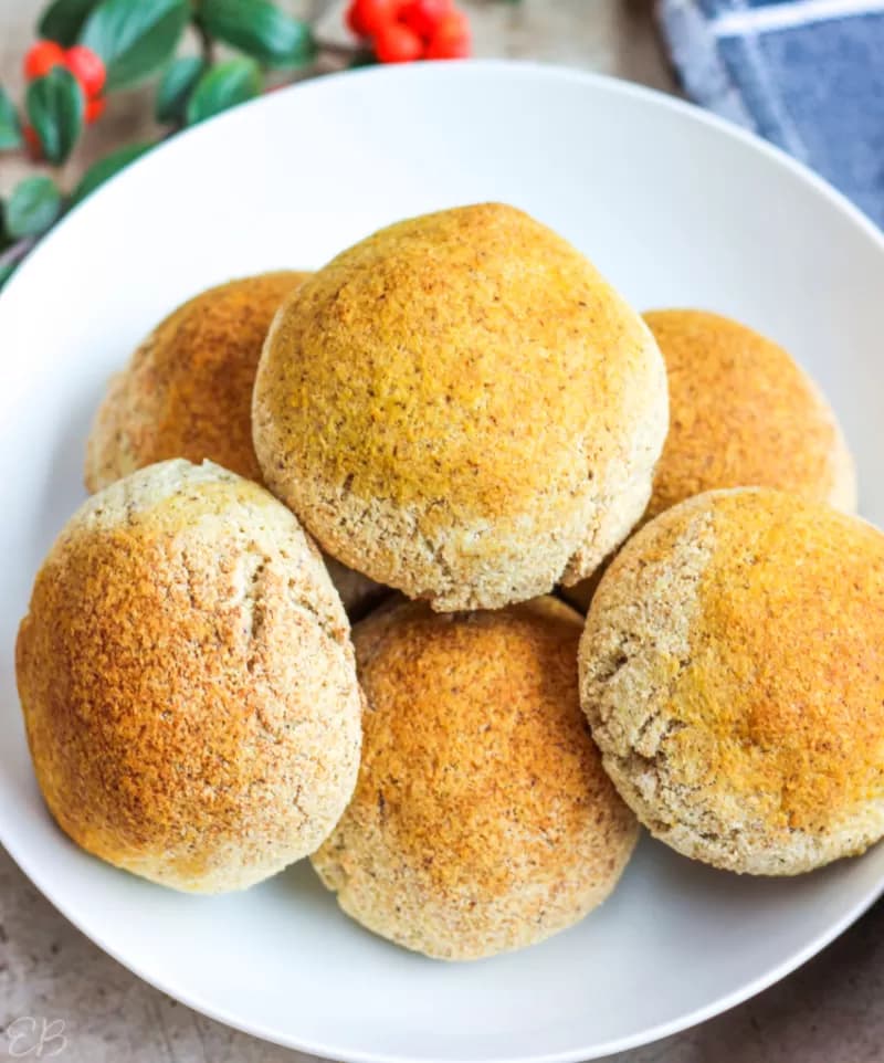 A plate of vegan and gluten-free rolls.