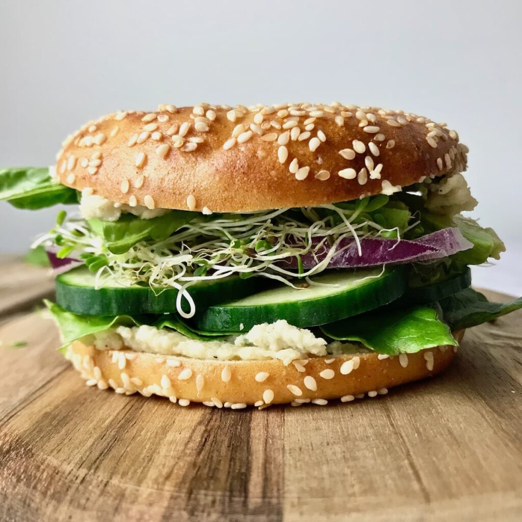 Vegan Cream Cheese Bagel Sandwich Bree's Vegan Life