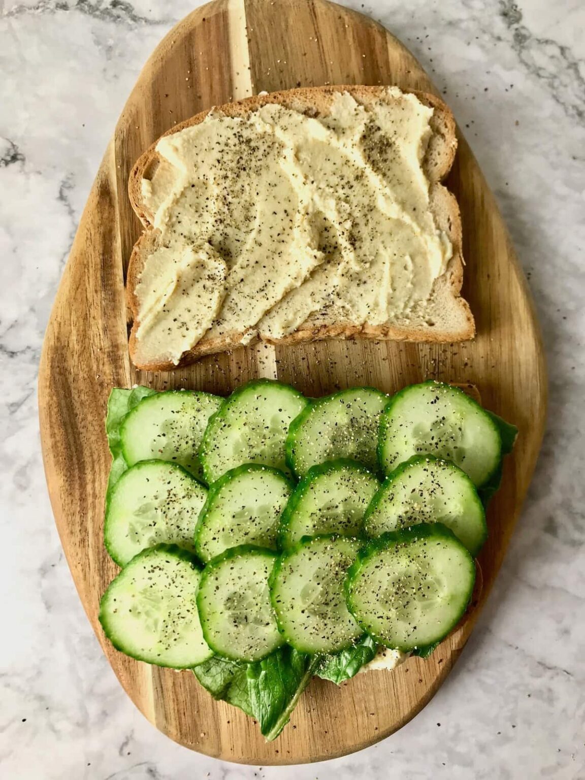 Cucumber Hummus Sandwich Bree's Vegan Life