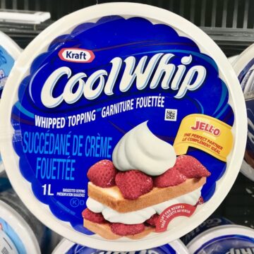 A container of Cool Whip.