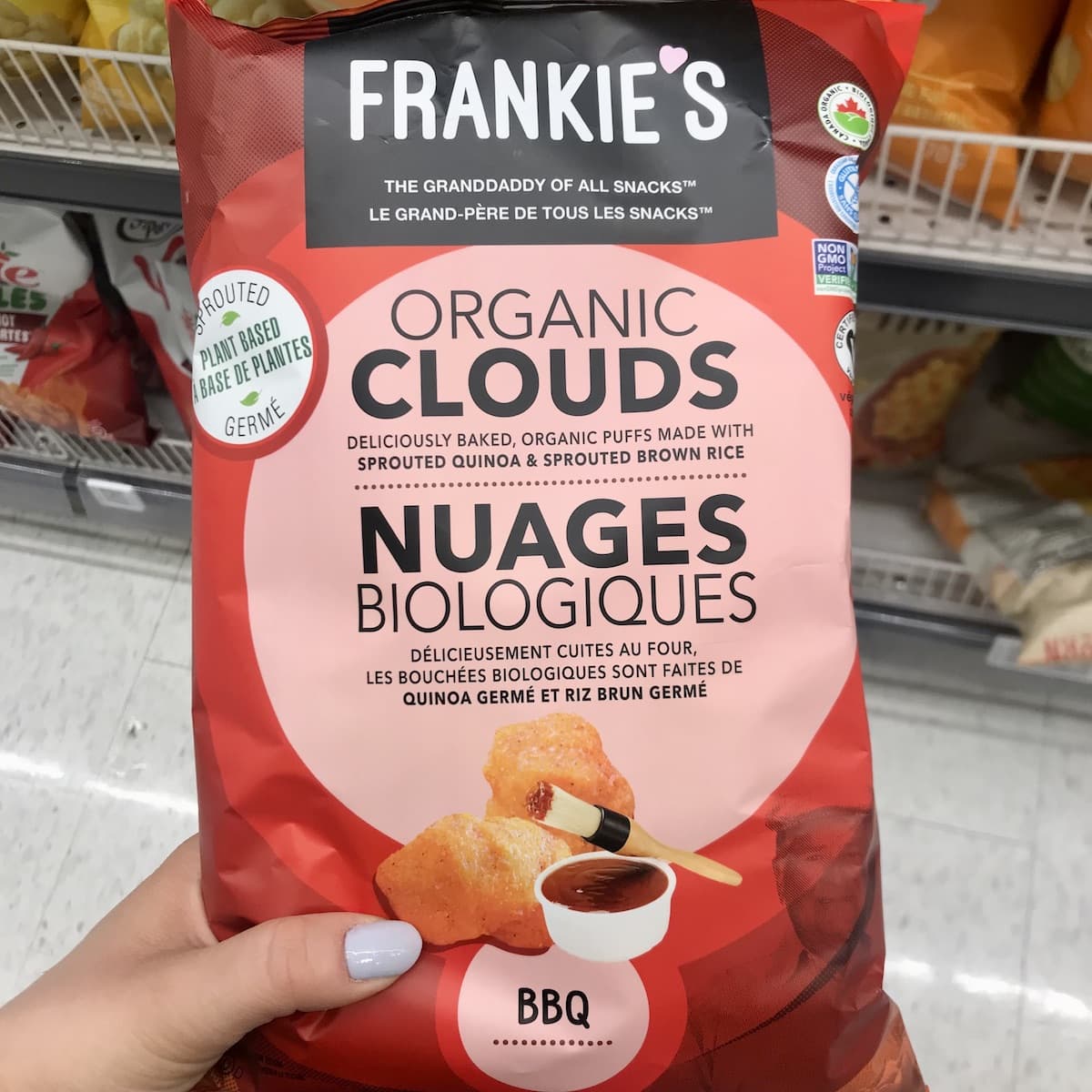 A bag of Frankie's Organic Clouds.