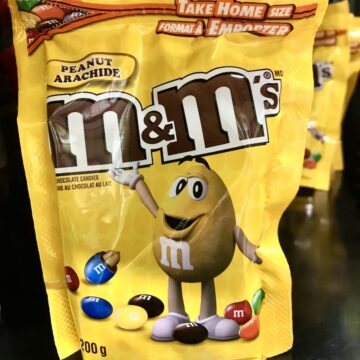 A package of peanut M&M's.