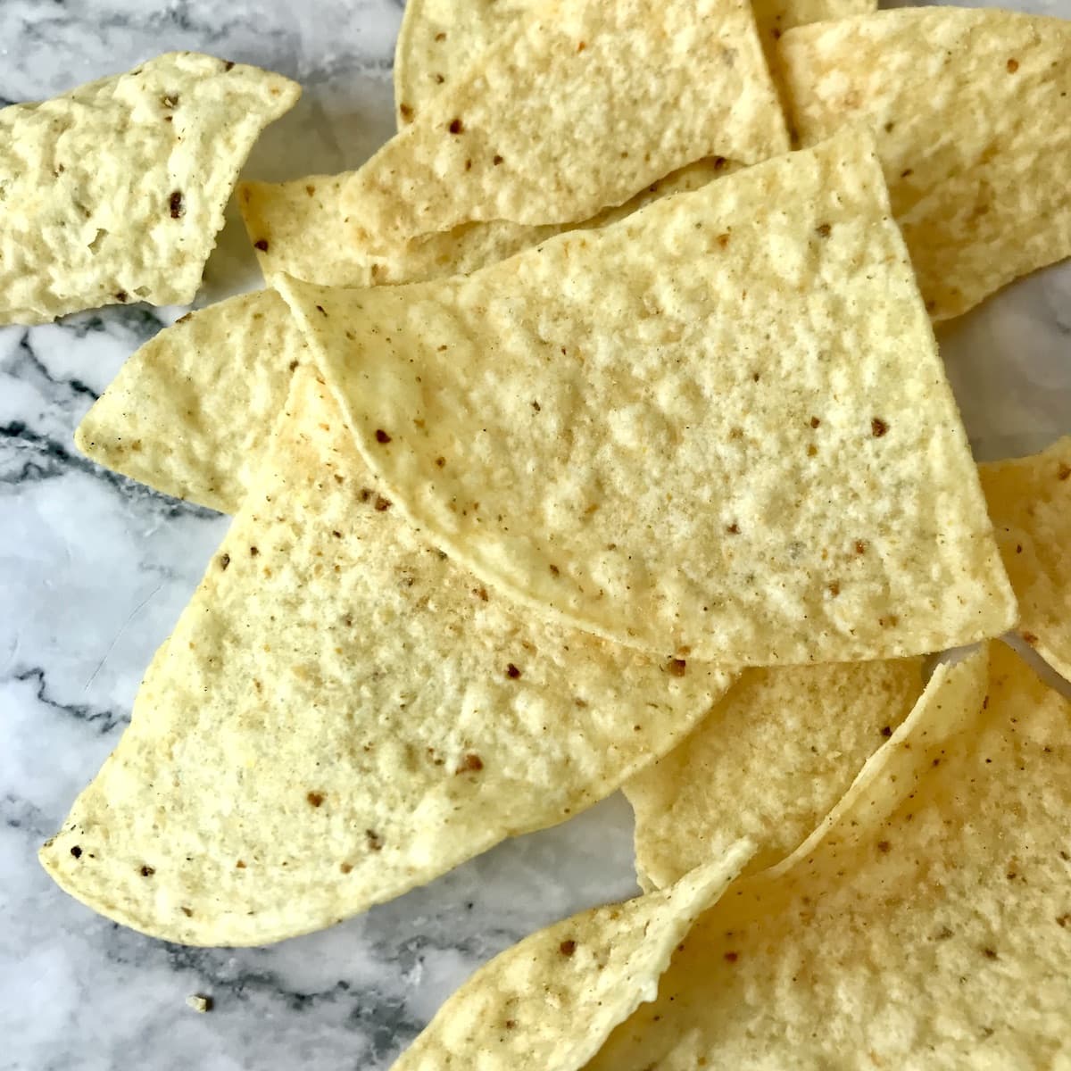 A pile of tortilla chips.