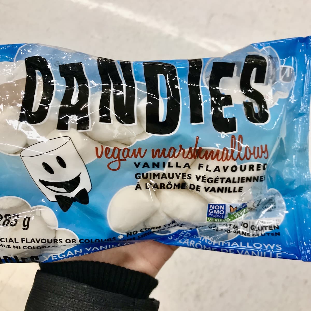 A package of Dandies vegan marshmallows.