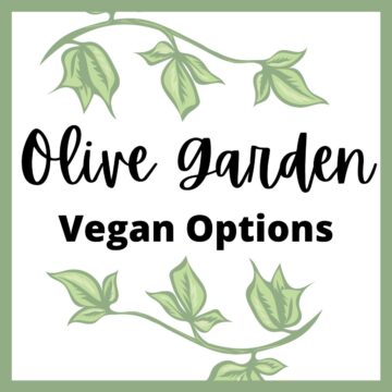 Green vines with text that says Olive Garden Vegan Options.
