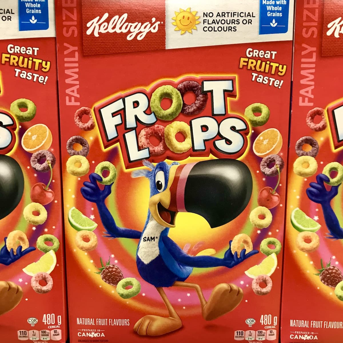 A box of Froot Loops cereal.